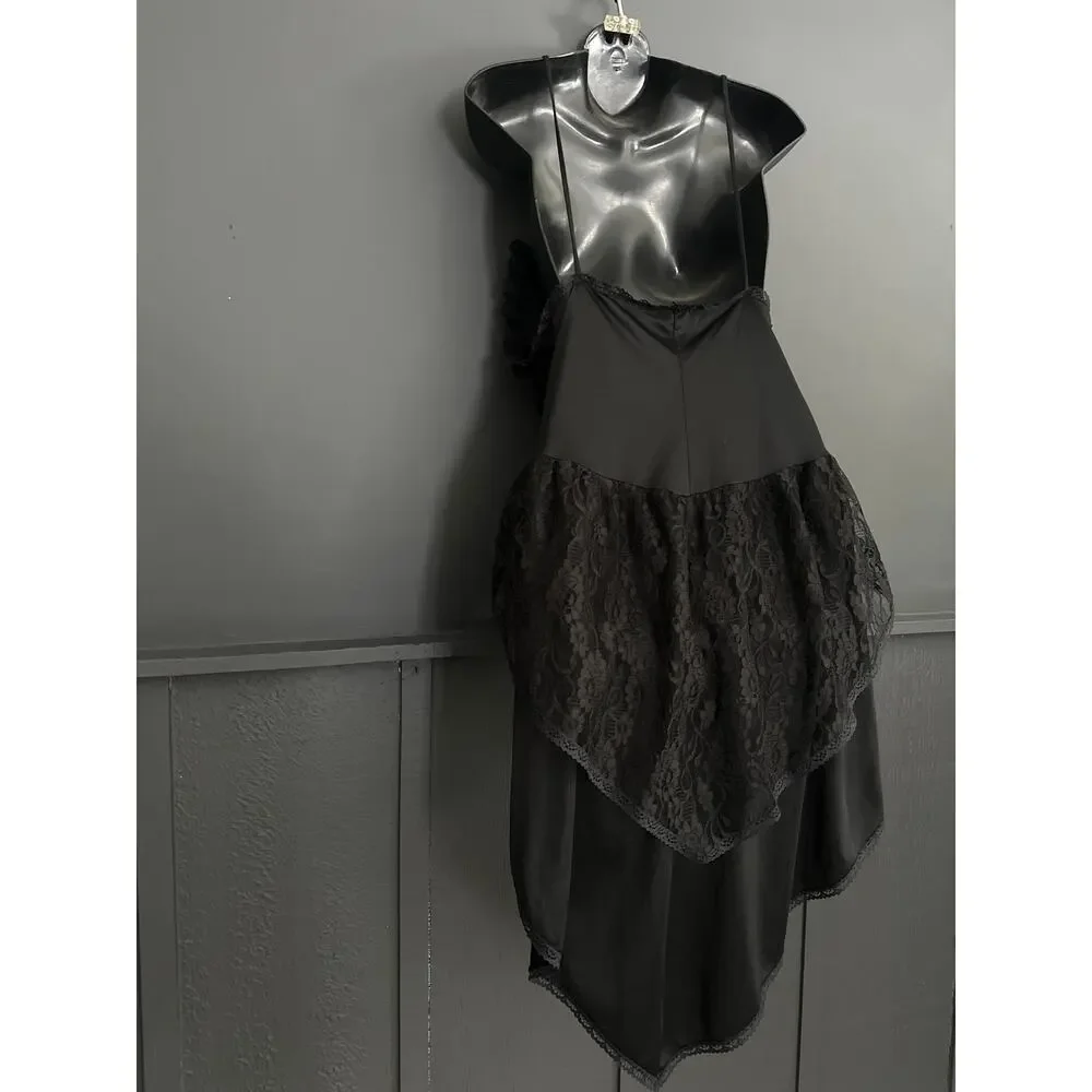 Vintage Traffic Jam Fairy Goth Sheer Negligee Lingerie Black Chemise Size Medium - Picture 9 of 12